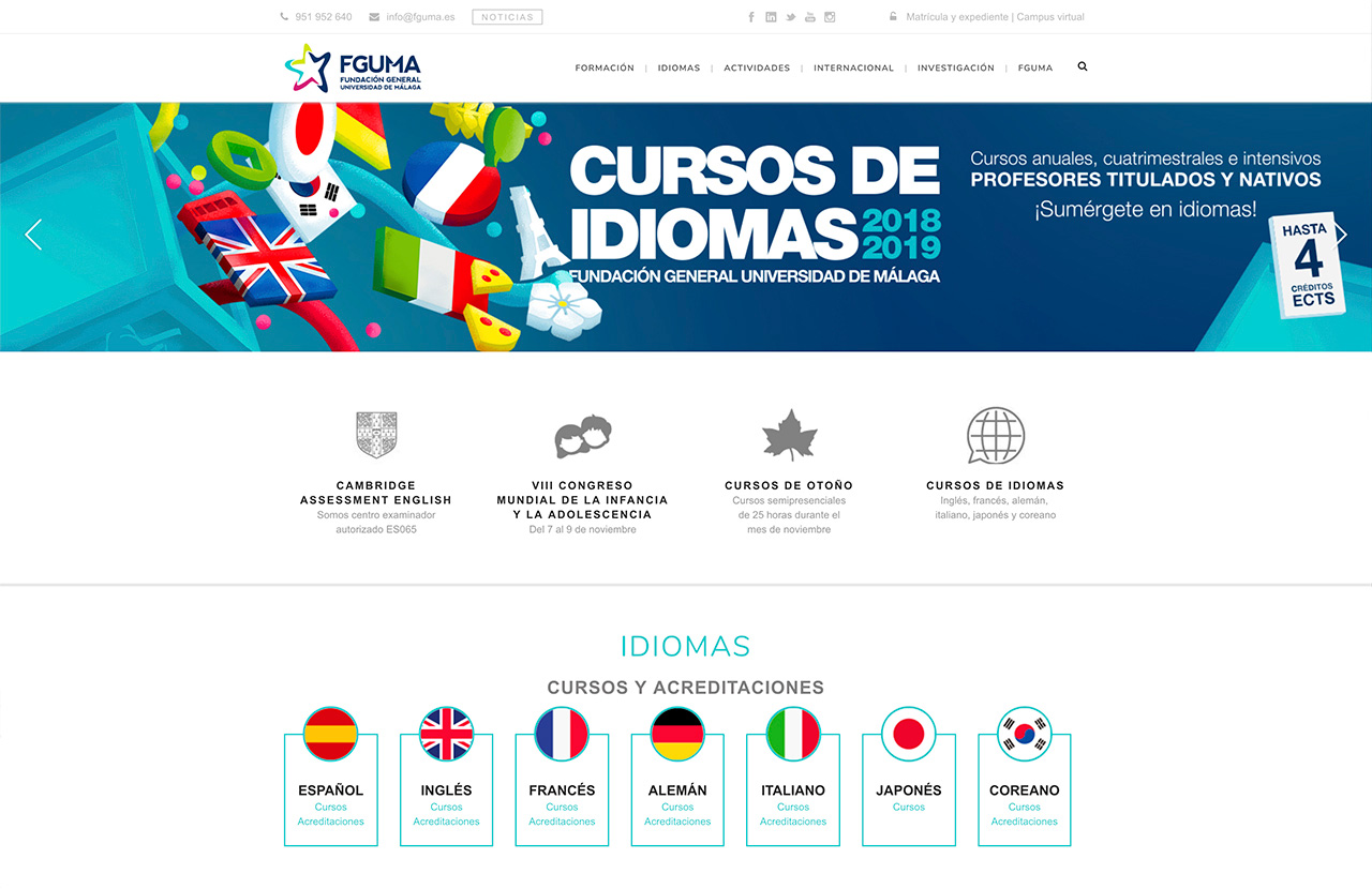 Web Fundación General de la Universidad de Málaga